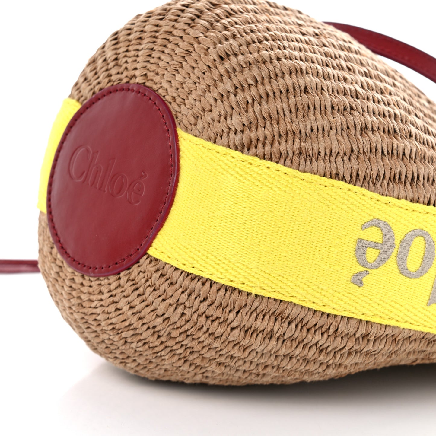 Natural Woven Fiber Small Woody Basket Yellow Beige