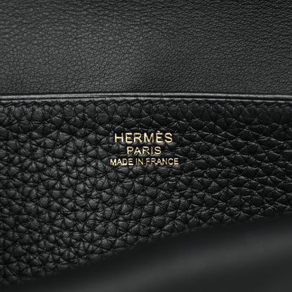 Hermes Taurillon Clemence Halzan 25 Black 5 of 11