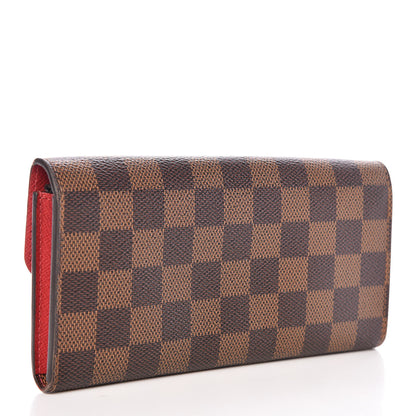Louis Vuitton Damier Ebene Emilie Wallet Red 3 of 11