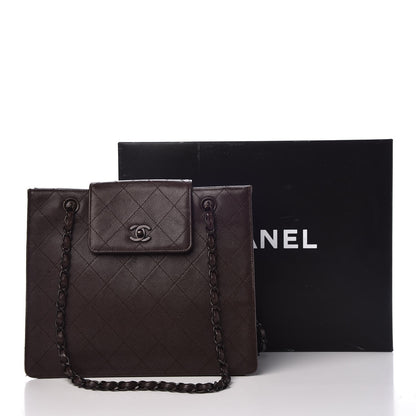 Chanel Caviar Quilted Flap Shoulder Bag Brown 22 of 22