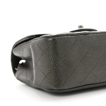 Chanel Metallic Caviar Quilted Mini Square Flap Dark Charcoal 7 of 8
