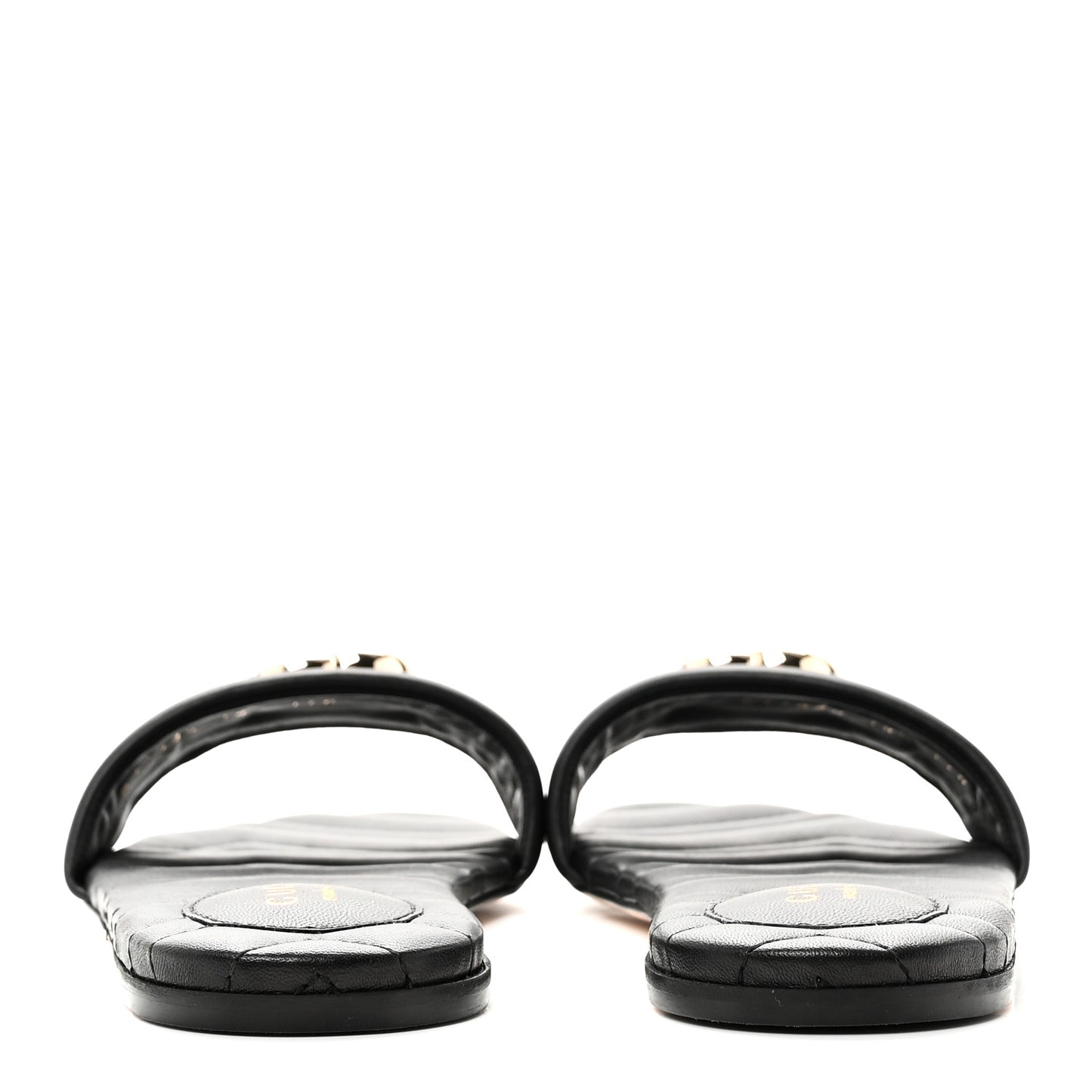 Nappa Matelasse GG Marmont Flat Slide Sandals 38.5 Black