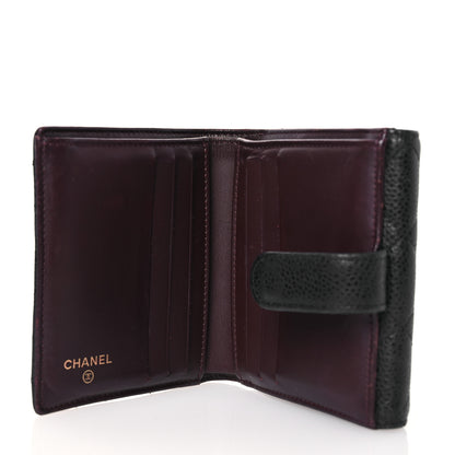 Chanel Caviar Quilted Compact French Flap Wallet Black 6 of 15