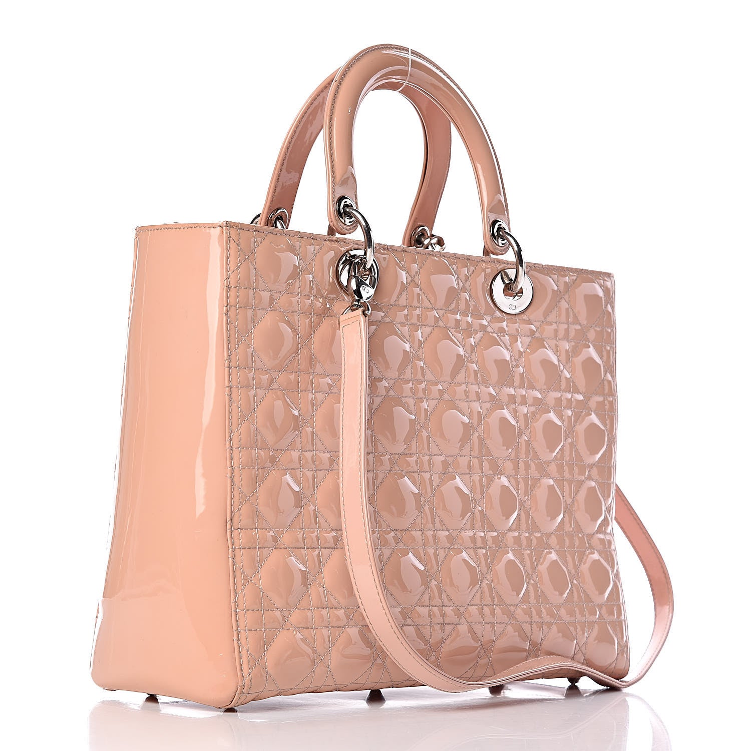 Christian Dior Patent Cannage Large Lady Dior Light Pink 4 of 13