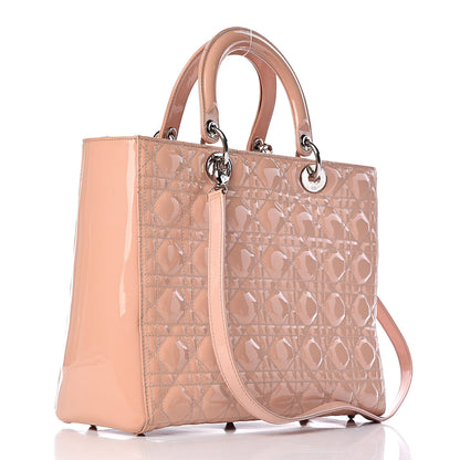 Christian Dior Patent Cannage Large Lady Dior Light Pink 4 of 13