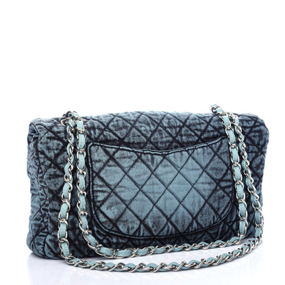 Chanel Denim Quilted Denimpression Flap Green Blue 3 of 10