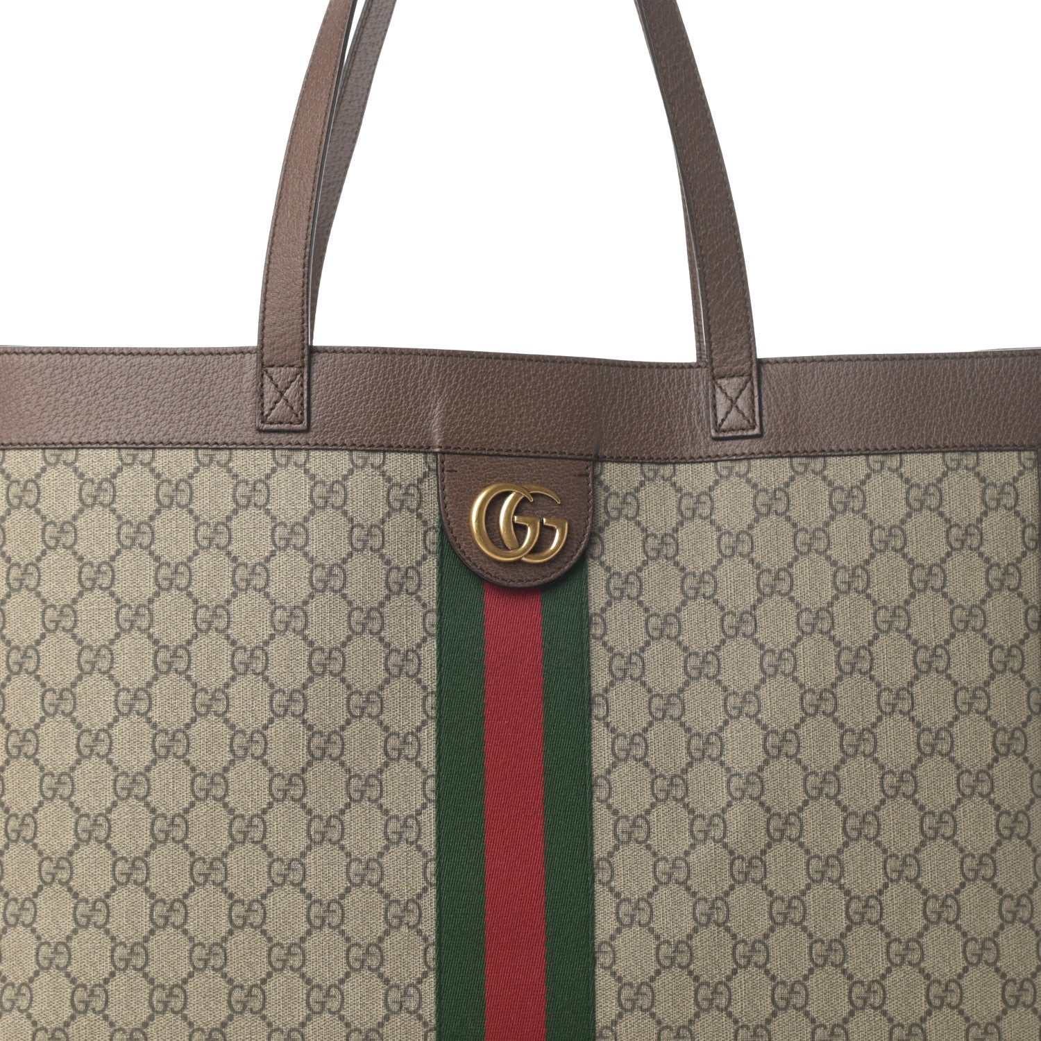 Gucci GG Supreme Monogram Web Large Ophidia Tote Brown 9 of 16
