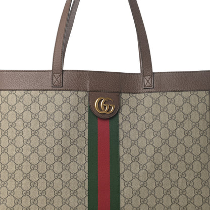 Gucci GG Supreme Monogram Web Large Ophidia Tote Brown 9 of 16