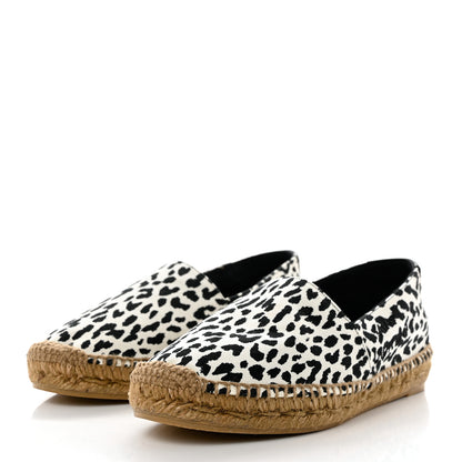 Saint Laurent Canvas Leopard Print Espadrilles 36 Latte Black 3 of 10