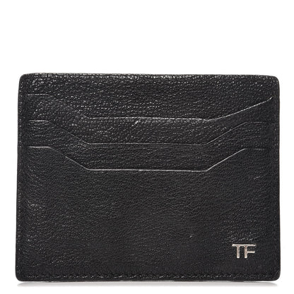 Tom Ford Grained Calfskin Open Side Card Holder Black 1 of 6