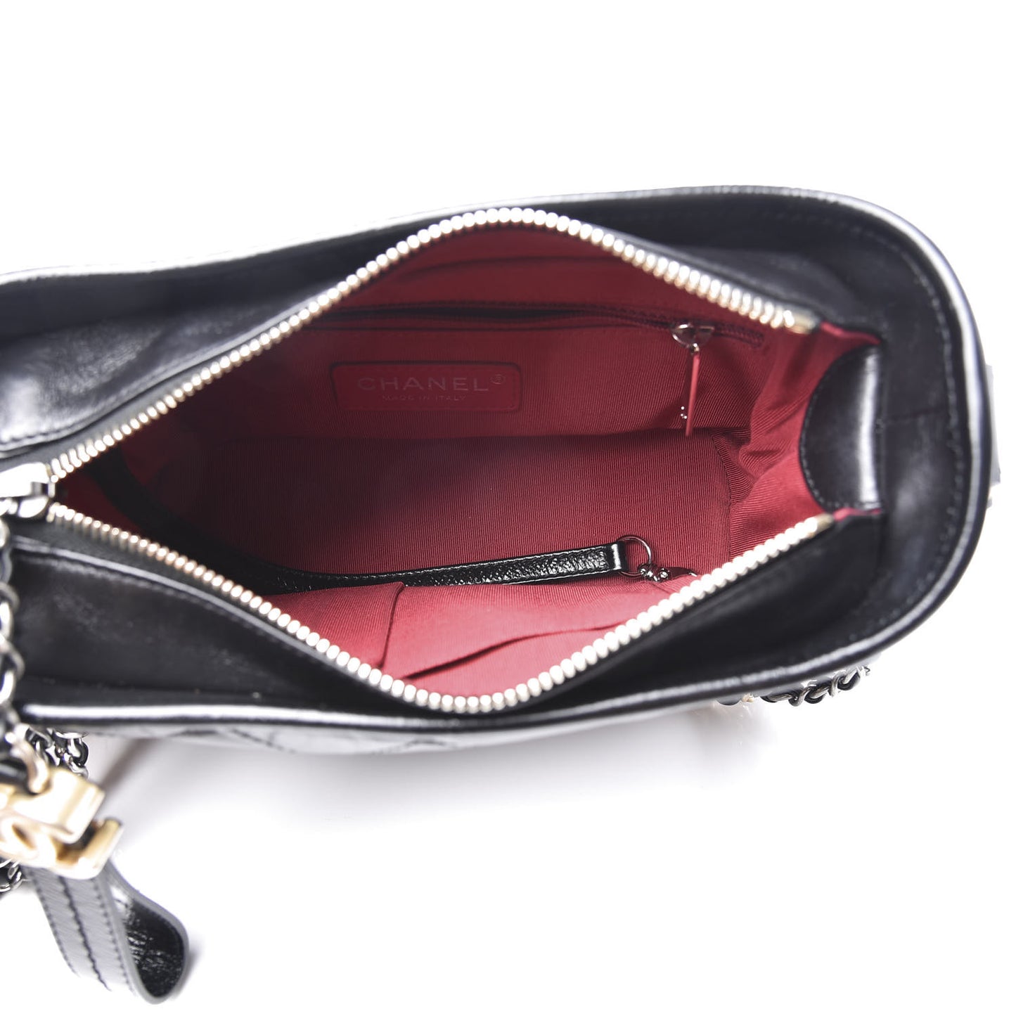 Aged Calfskin Quilted Small Gabrielle Hobo Black