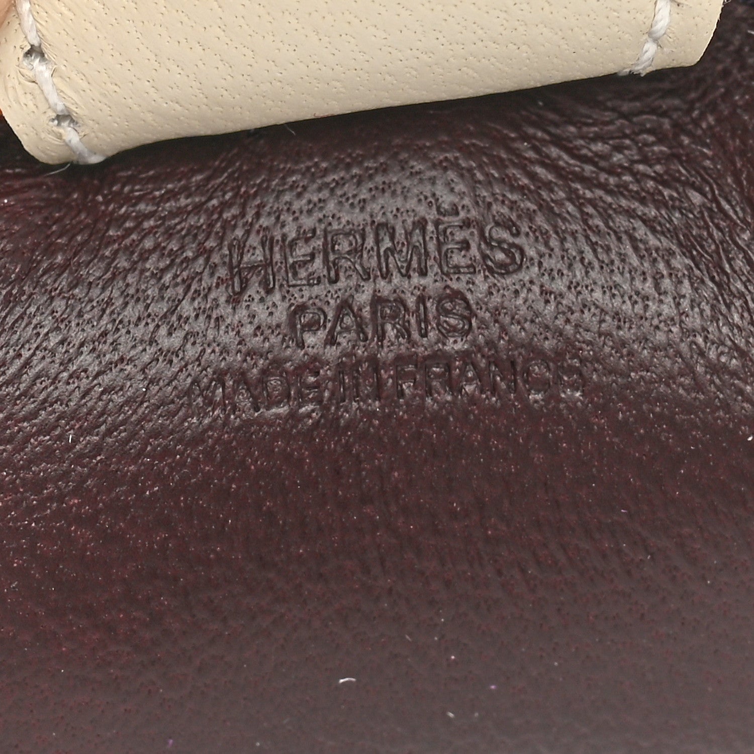Hermes Milo Lambskin Grigri Rodeo Horse Bag Charm PM Rouge Sellier Craie Violet 4 of 5