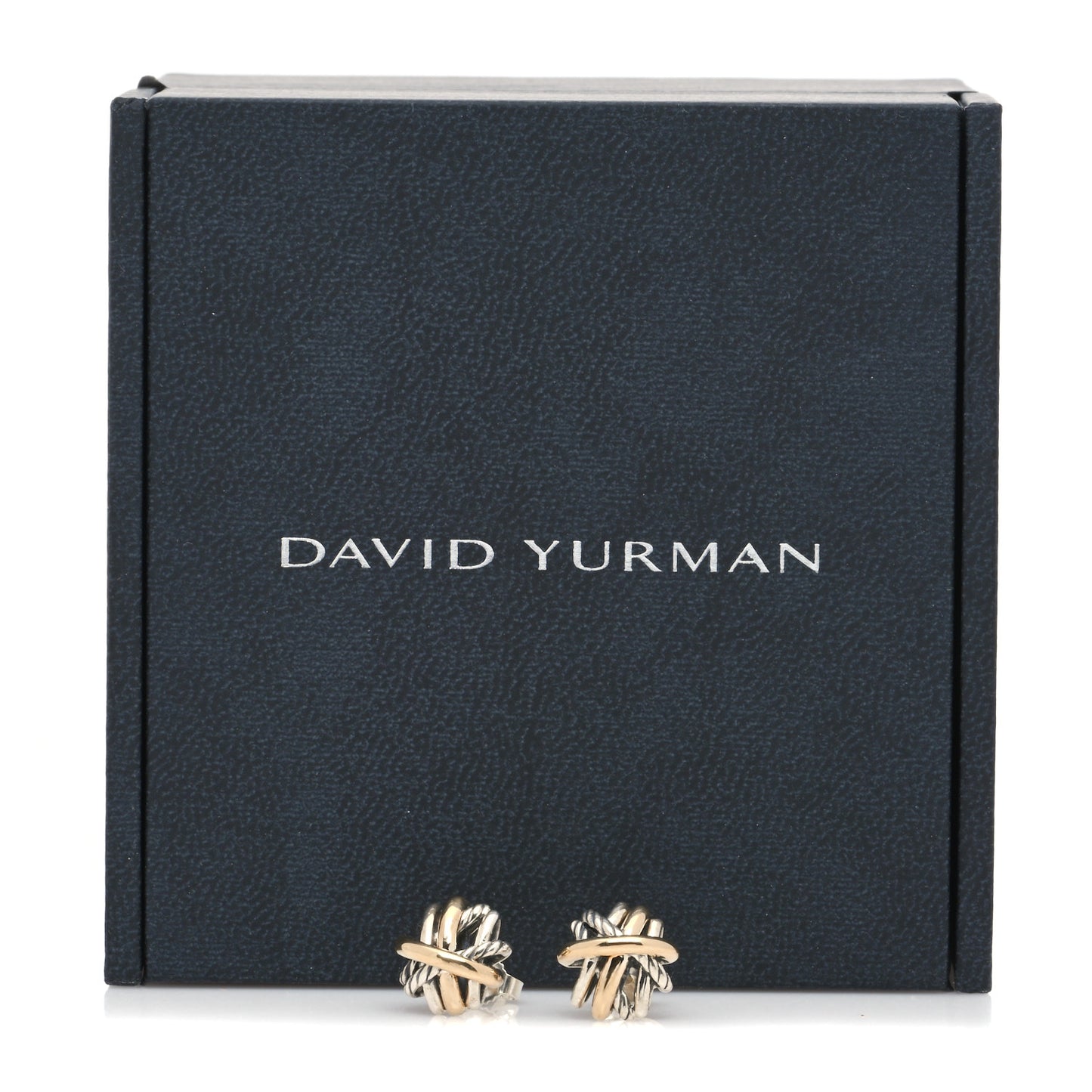 Sterling Silver 18K Yellow Gold Crossover Stud Earrings