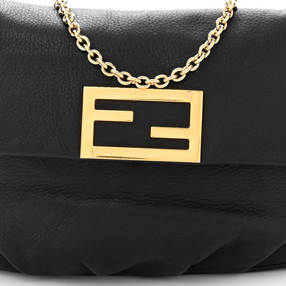 Fendi Vitello Flamingo Fendista Pouchette Crossbody Black 8 of 12