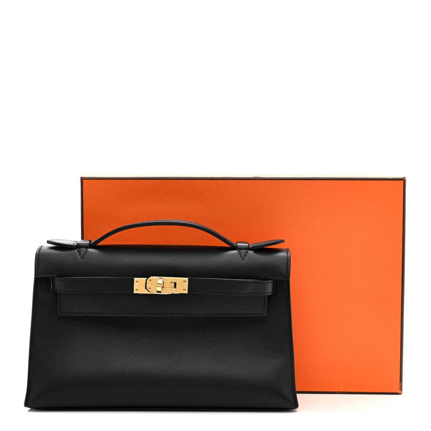 Hermes Swift Kelly Pochette Clutch Black 11 of 11