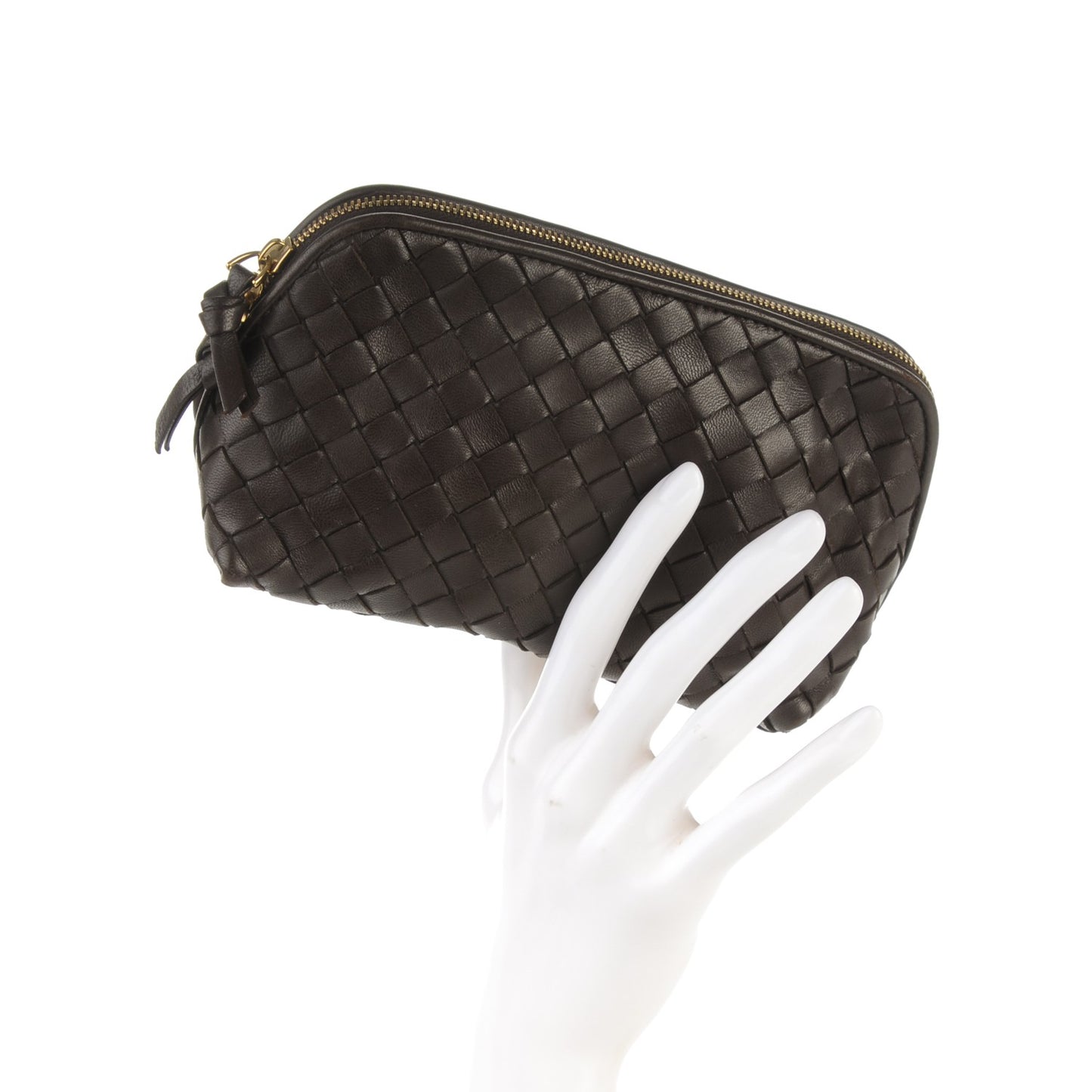 Nappa Intrecciato Cosmetic Case Ebano