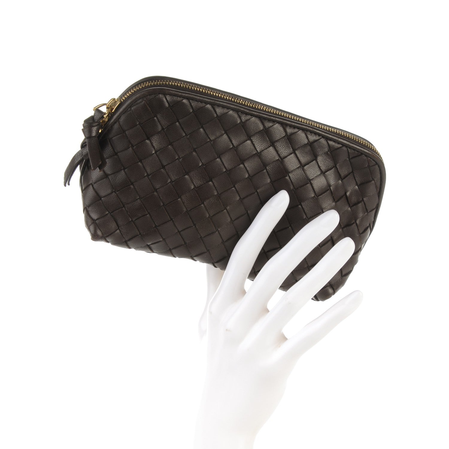Bottega Veneta Nappa Intrecciato Cosmetic Case Ebano 2 of 9