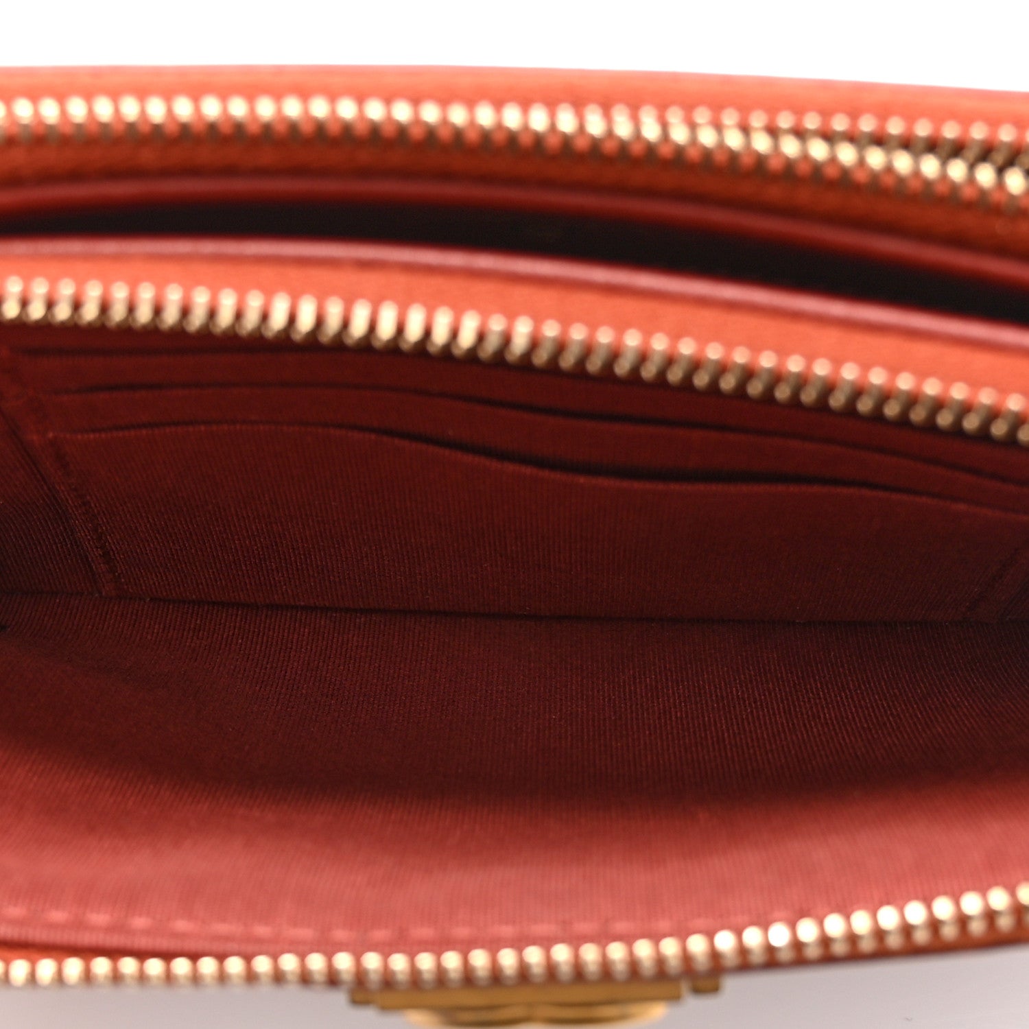 Chanel Lambskin Quilted Small Boy Clutch With Chain Orange 7 of 13
