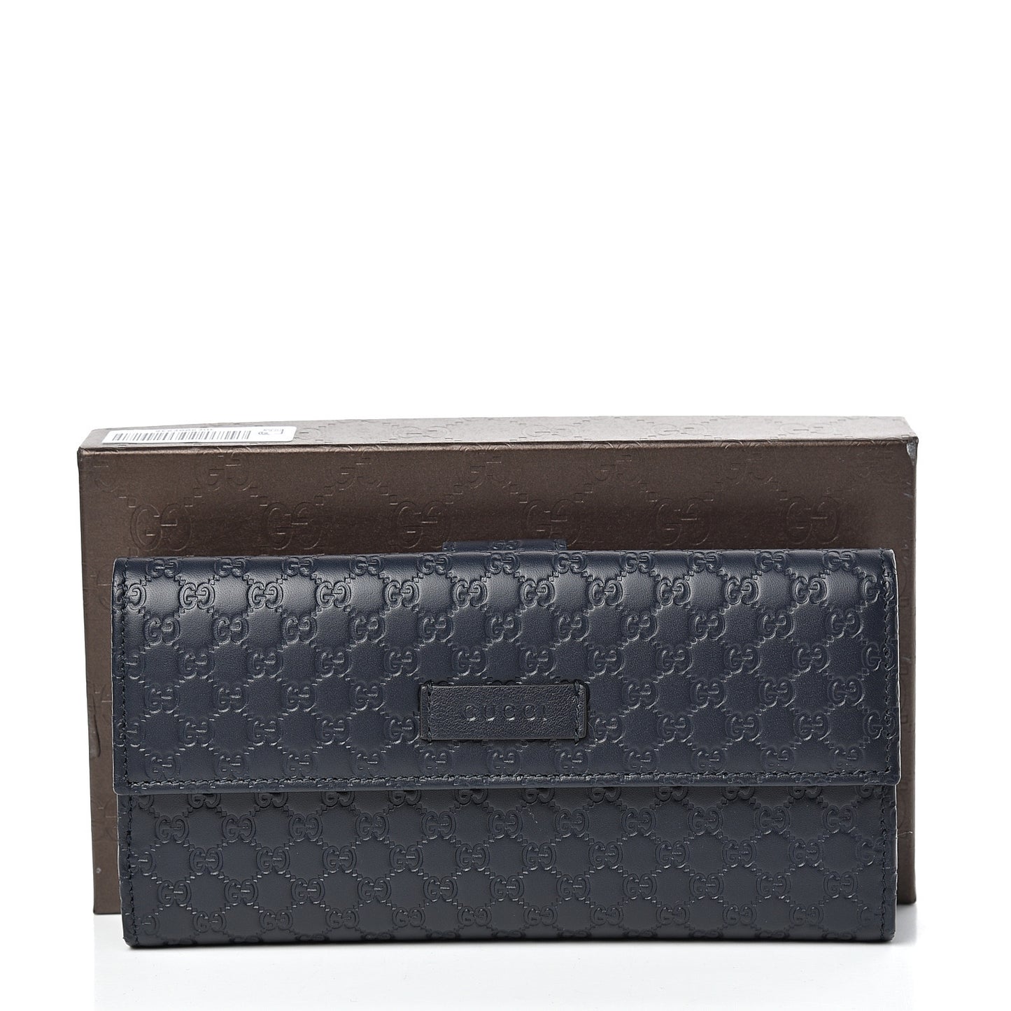 Microguccissima Continental Flap Wallet Navy