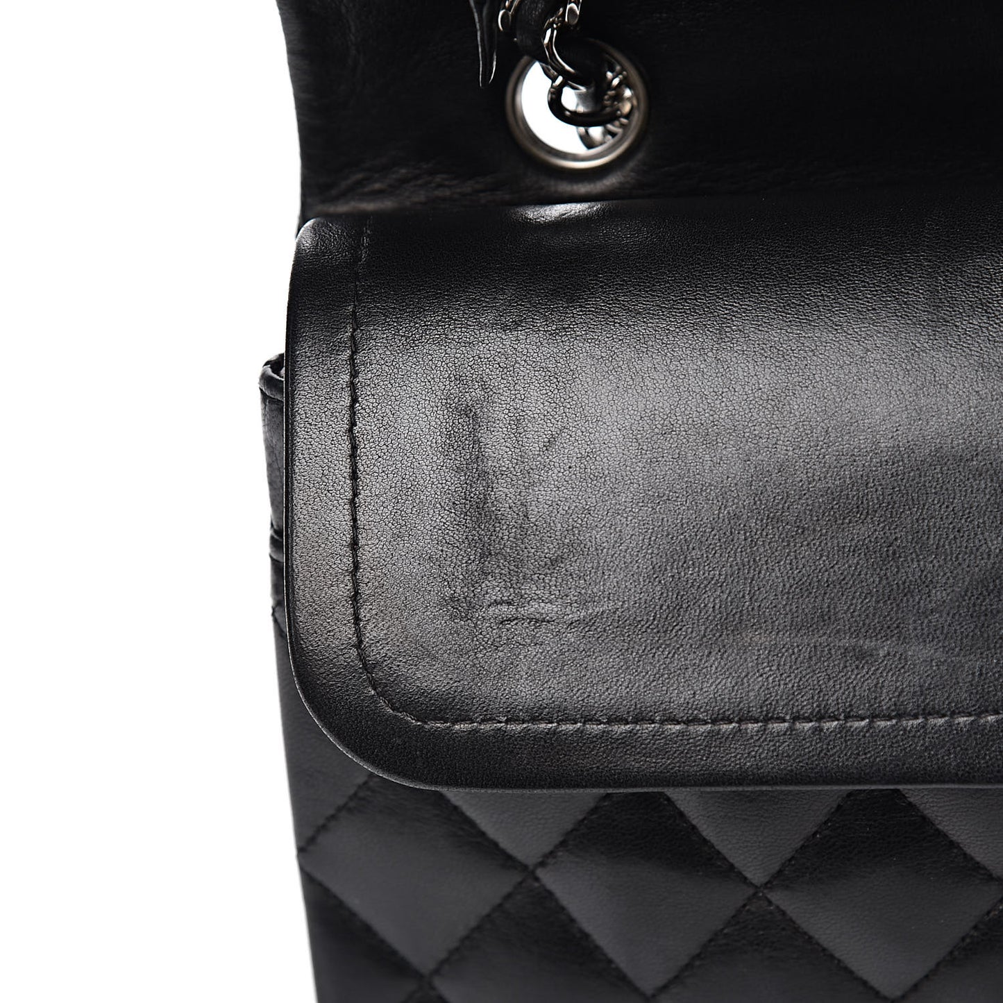 Lambskin Quilted Medium Double Flap Black