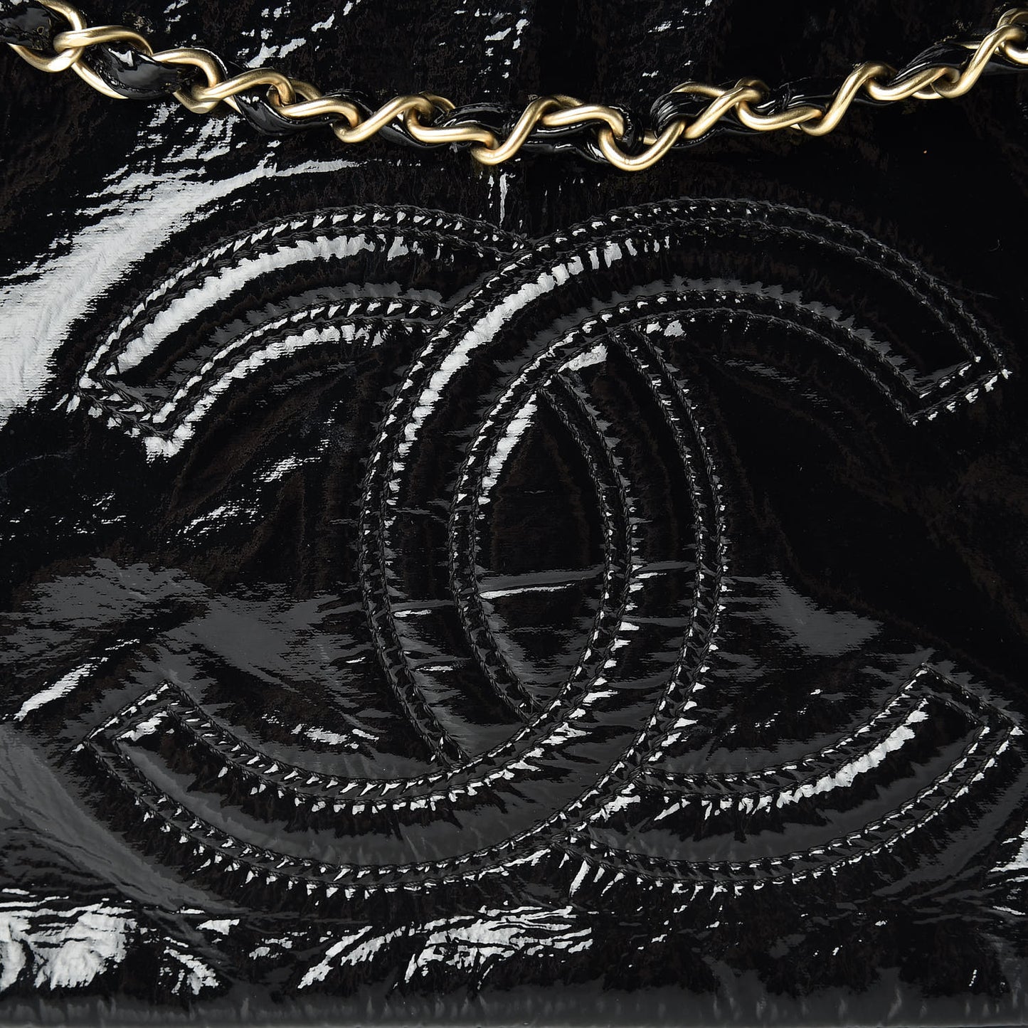 Vinyl Medium Rock and Chain Flap Black