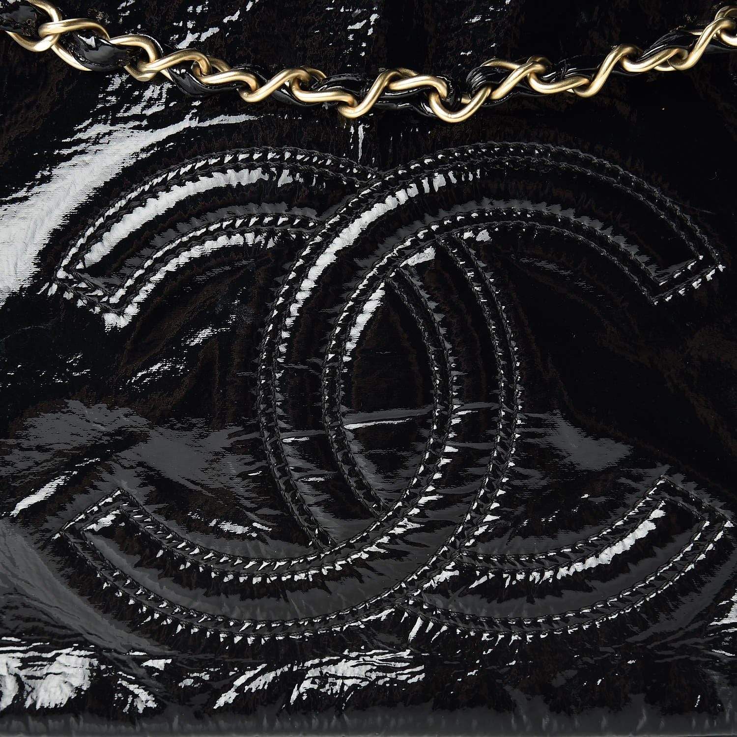 Chanel Vinyl Medium Rock and Chain Flap Black 9 of 15