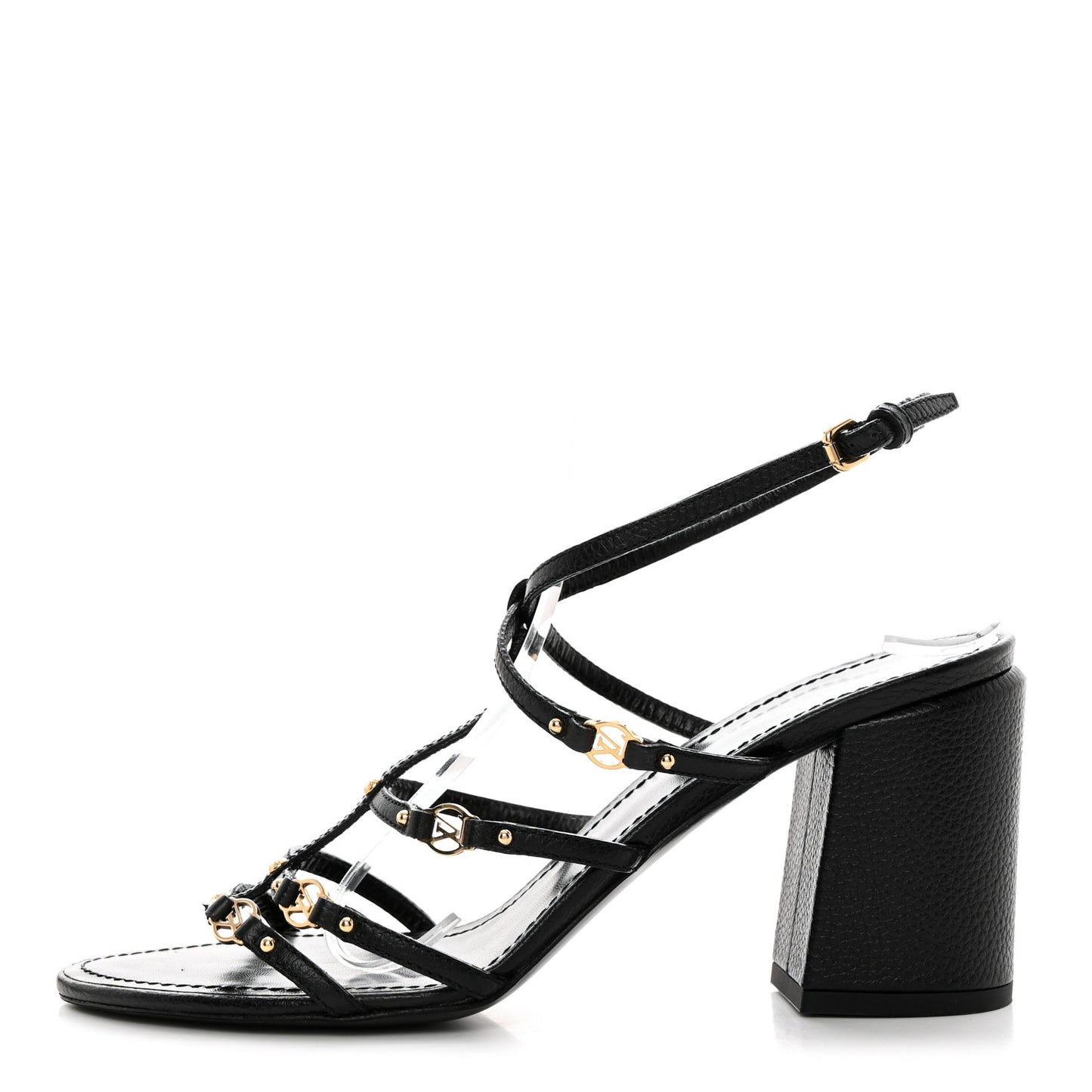 Calfskin Roma Sandals 39 Black