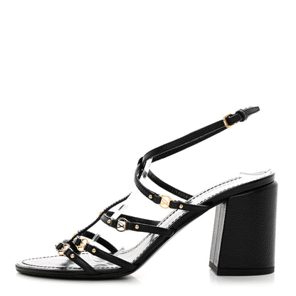 Louis Vuitton Calfskin Roma Sandals 39 Black 1 of 8