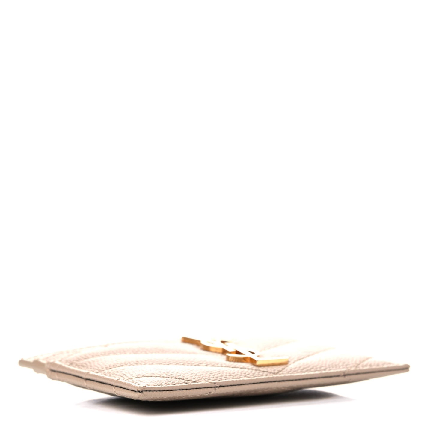 Grain De Poudre Matelasse Chevron Monogram Credit Card Case Nude Powder