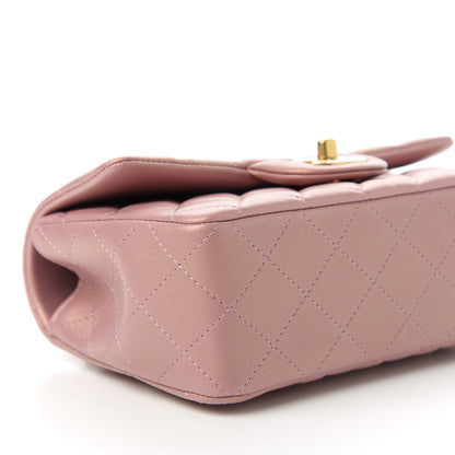 Chanel Iridescent Lambskin Quilted Mini Top Handle Rectangular Flap Pink 6 of 11