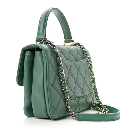 Chanel Lambskin Quilted Small Trendy CC Flap Dual Handle Bag Light Green 2 of 9