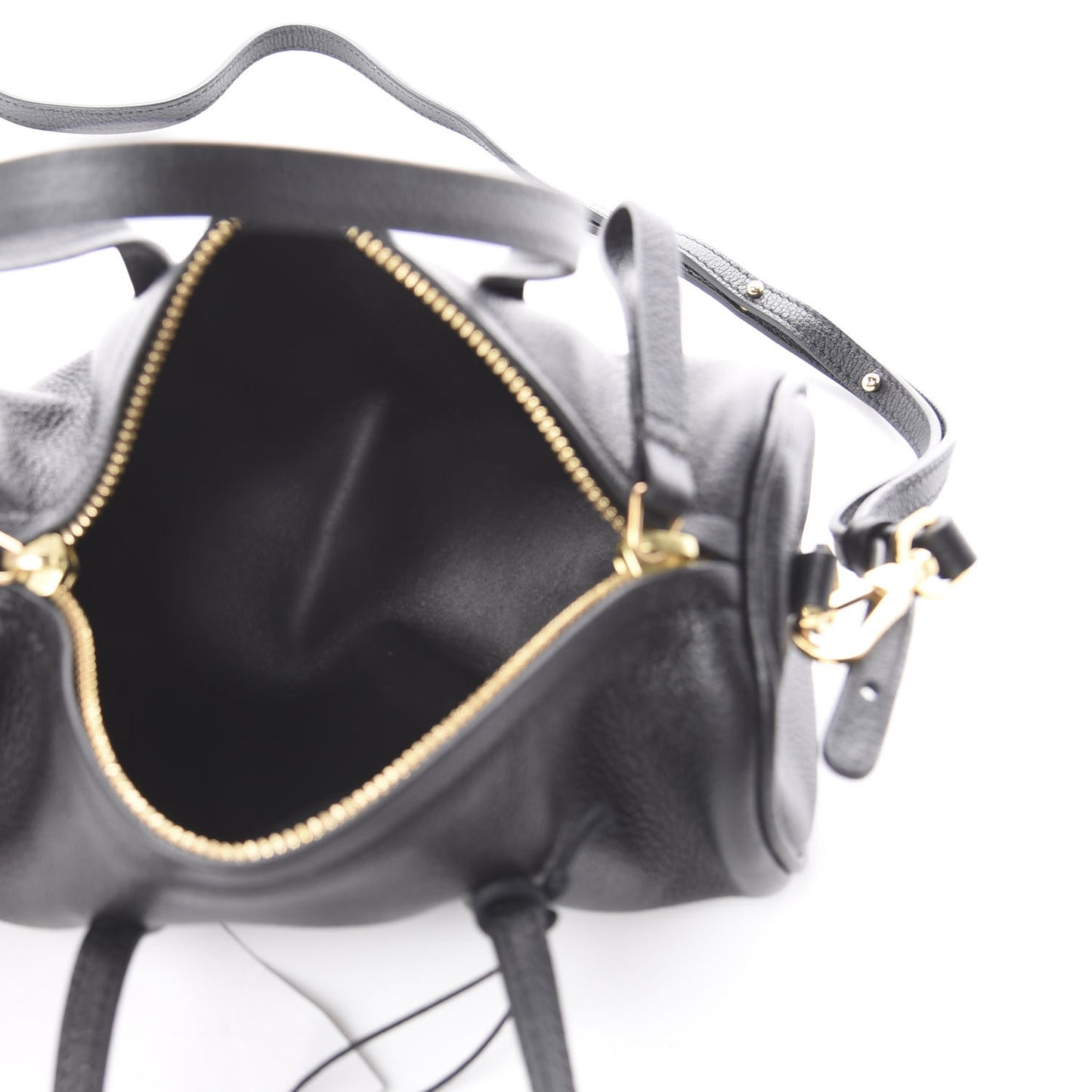 Pebbled Calfskin Mini Mini Duffel Bag Black