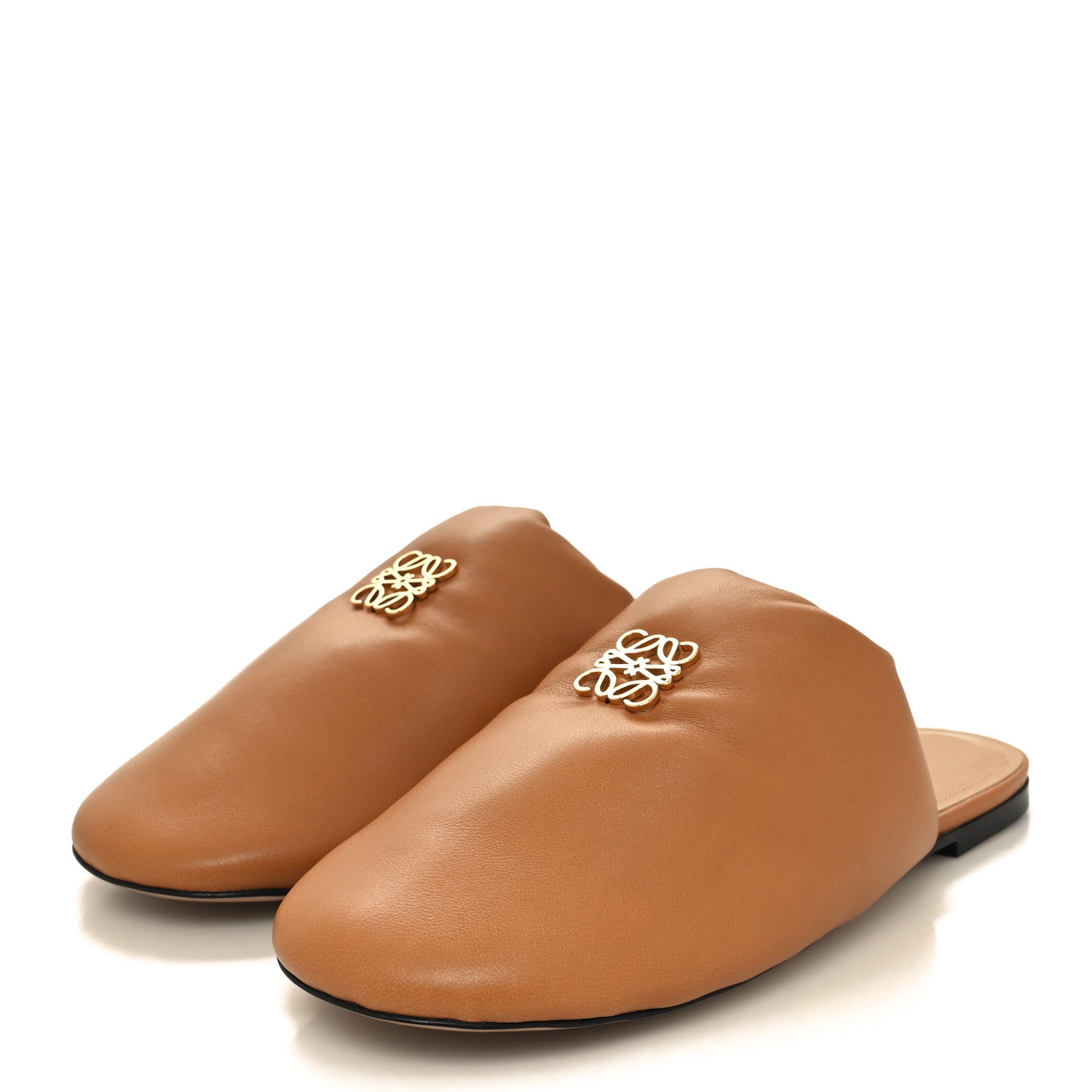 Loewe Lambskin Anagram Padded Mules 37 Warm Desert 3 of 7
