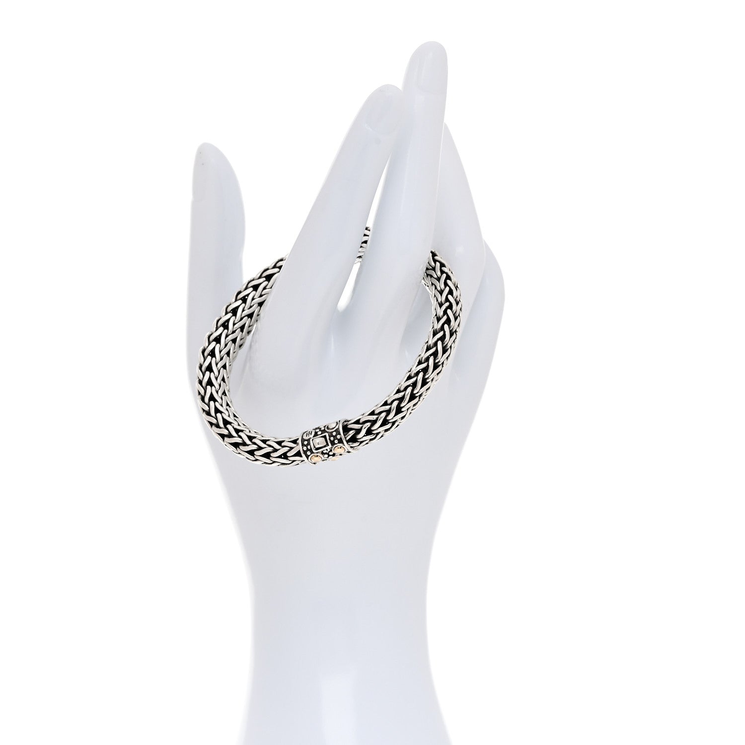 John Hardy Sterling Silver 18K Yellow Gold 10mm Jaisalmer Classic Chain Dot Bracelet 2 of 4