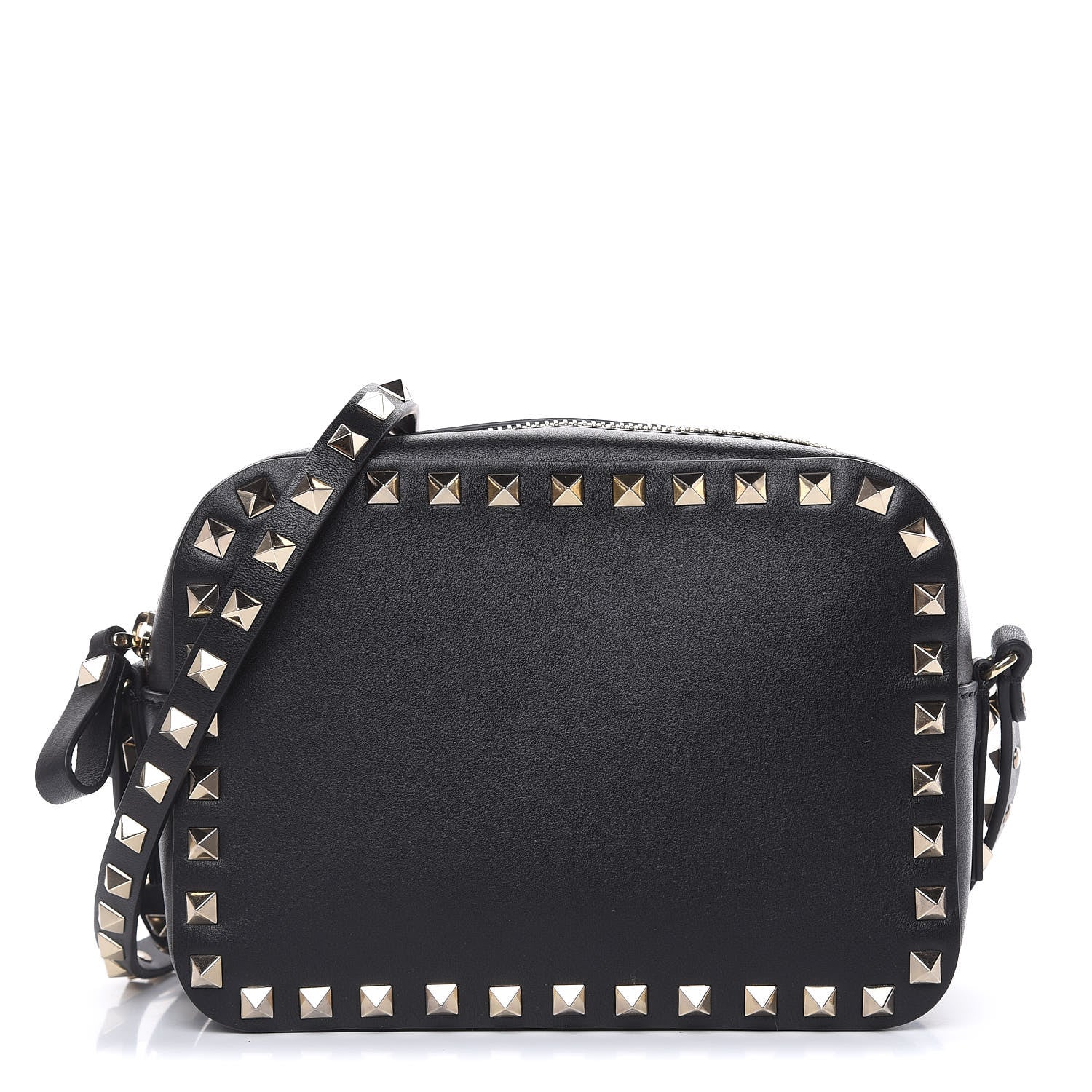 Valentino Garavani Calfskin Rockstud Camera Crossbody Bag Black 1 of 9