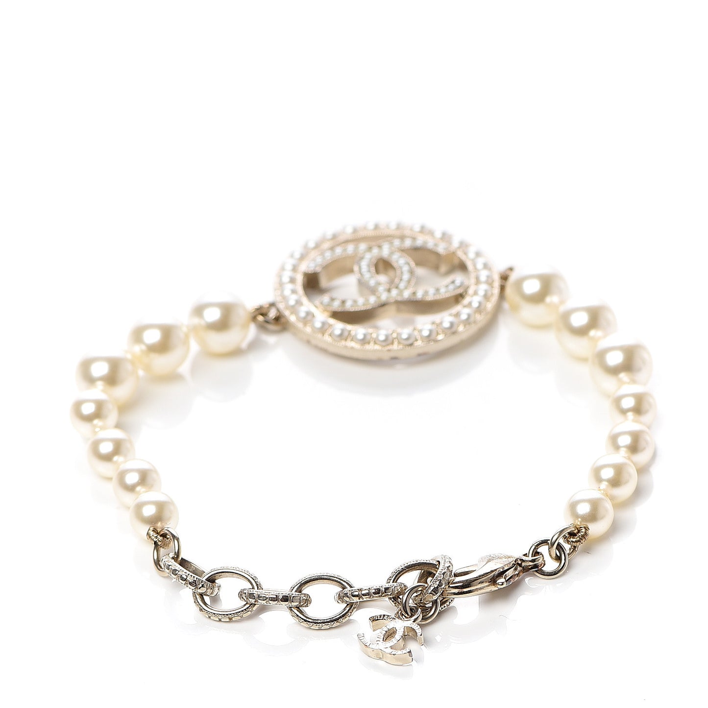 Pearl CC Bracelet Gold
