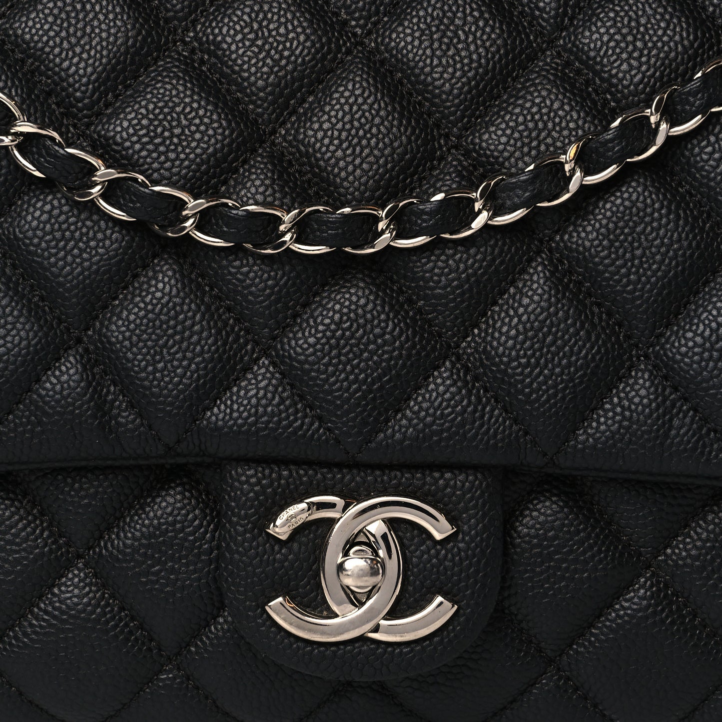 Caviar Quilted Jumbo Easy Flap Black