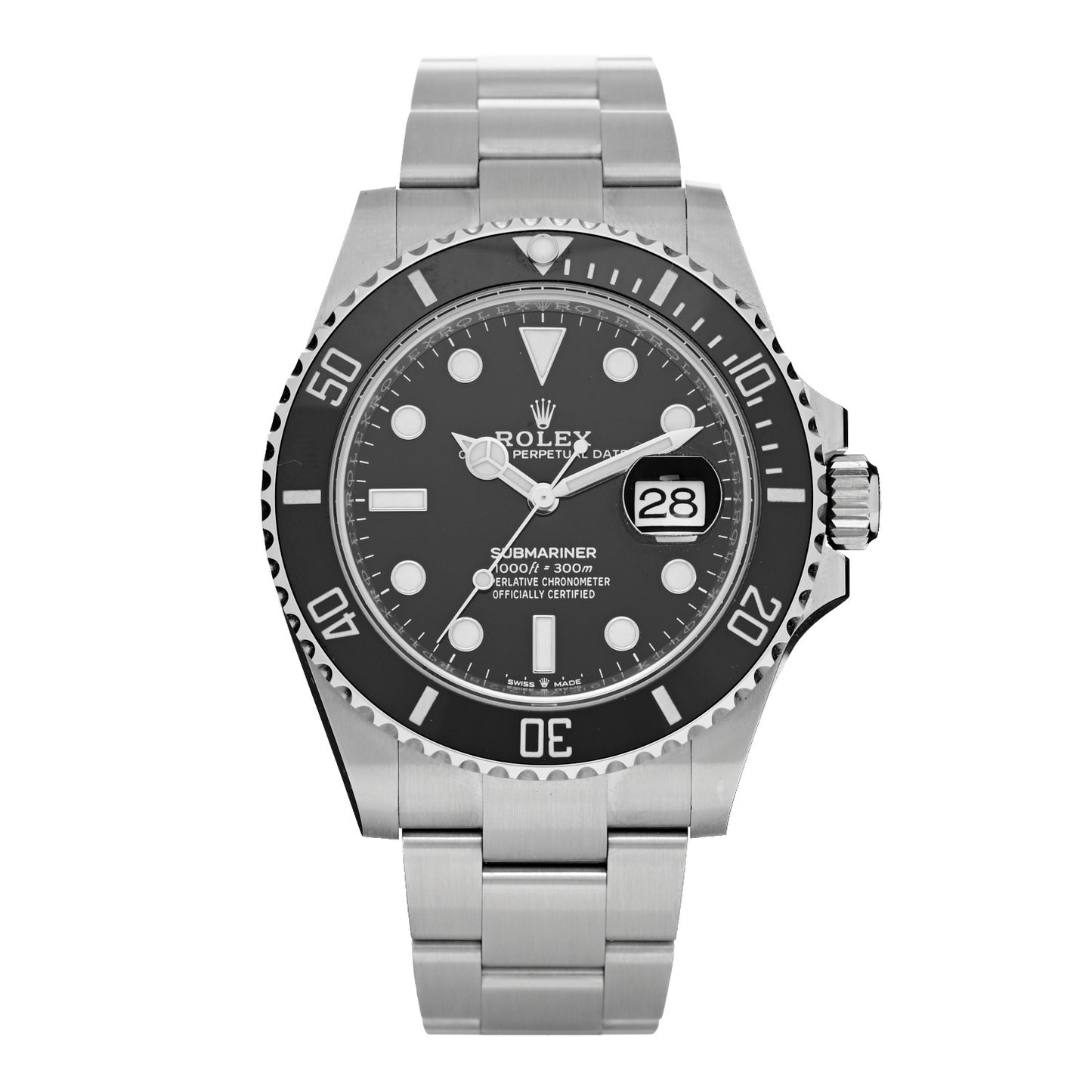 Stainless Steel 41mm Oyster Perpetual Submariner Date Watch Black 126610LN