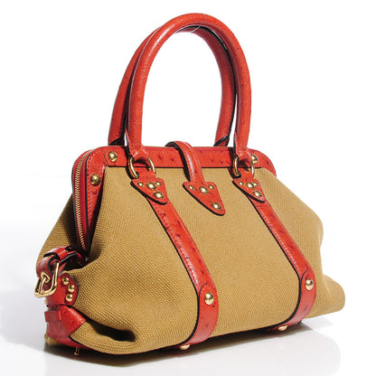 Louis Vuitton Toile Ostrich Trianon Sac de Nuit GM Olive Rouille 3 of 8