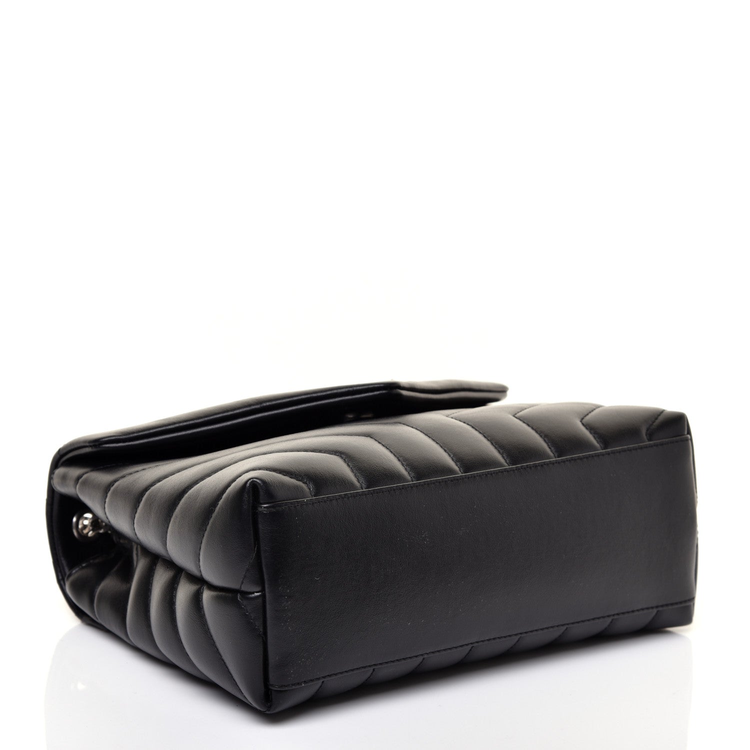 Saint Laurent Calfskin Y Quilted Monogram Small Loulou Chain Satchel Black 4 of 11