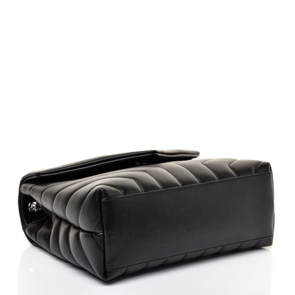 Saint Laurent Calfskin Y Quilted Monogram Small Loulou Chain Satchel Black 4 of 11