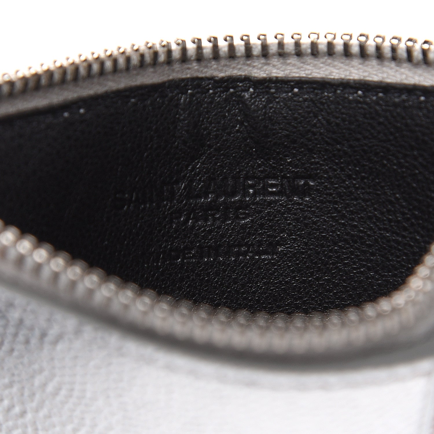 Saint Laurent Grained Calfskin 5 Fragments Zip Pouch Card Holder Silver 5 of 7