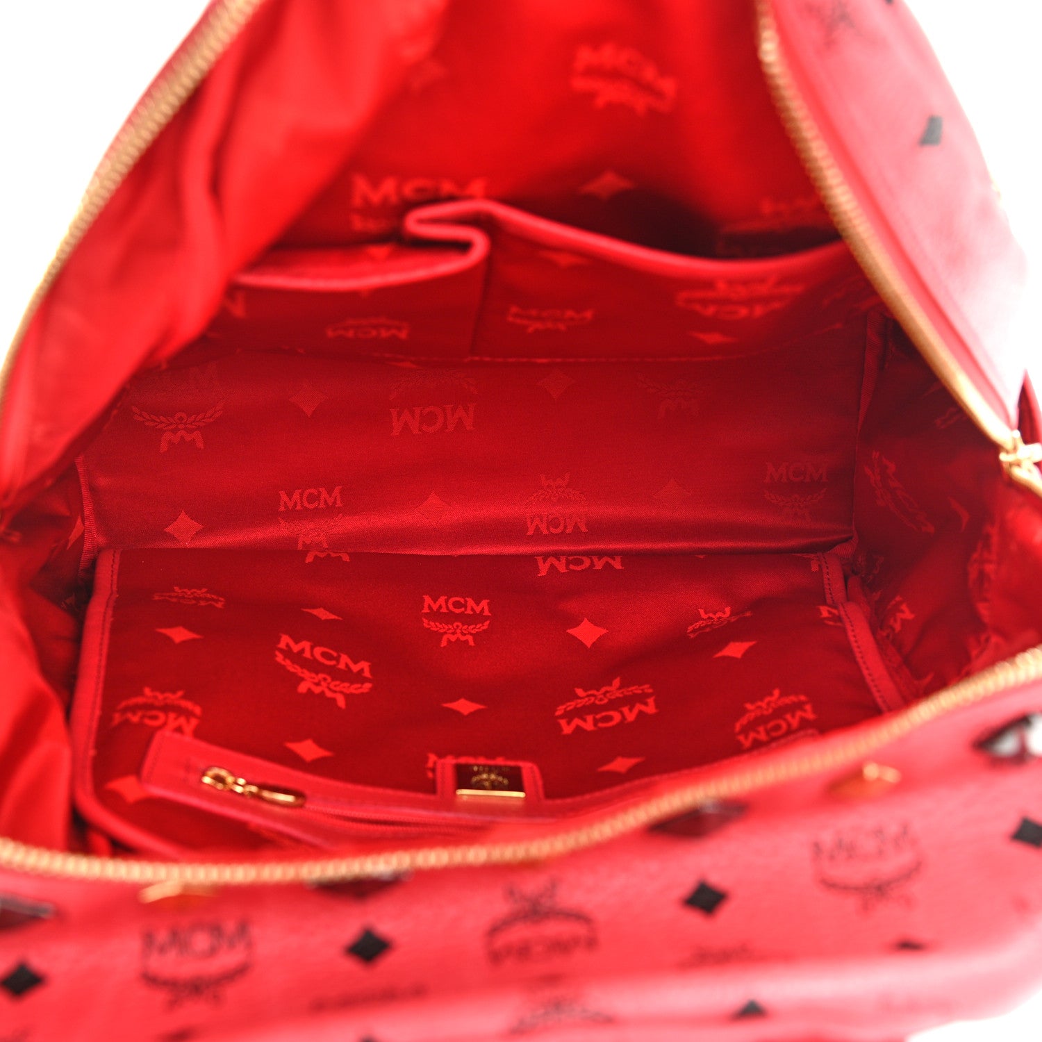 MCM Visetos Studded Medium Stark M Backpack Coral 4 of 9