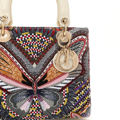 Christian Dior Calfskin Embroidered Butterfly Medium Lady Dior Multicolor 8 of 11