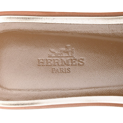 Hermes Box Calfskin Oran Sandals 39.5 White 7 of 14