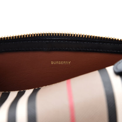 Burberry E-Canvas Calfskin Stripe Icon Barrel Bag Archive Beige 8 of 11