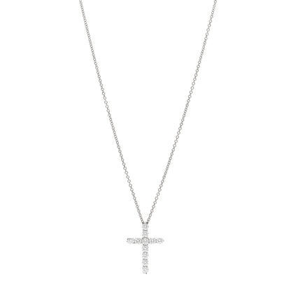 Tiffany Platinum Diamond Small Cross Pendant Necklace 1 of 4