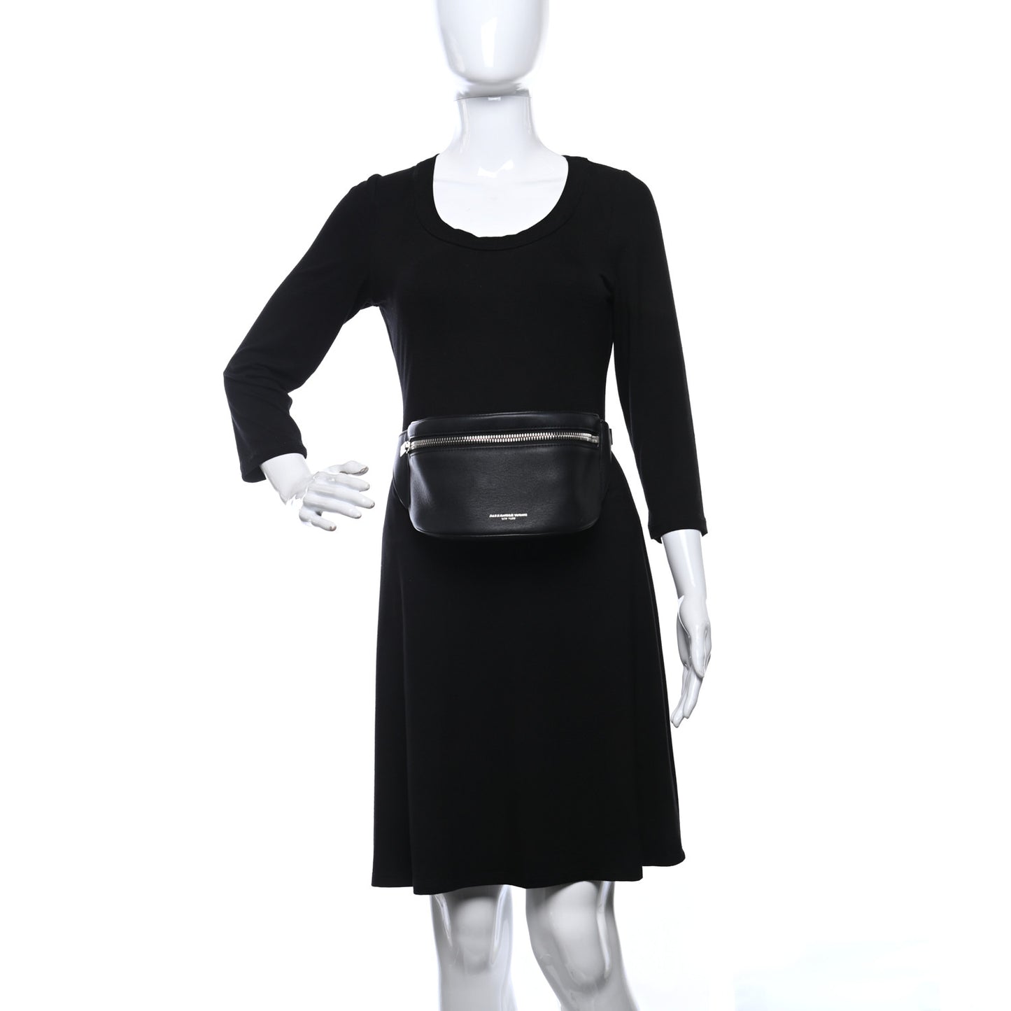 Calfskin Chain Belt Bag Black