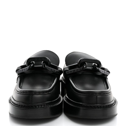 Louis Vuitton Calfskin Oversized Chain Academy Loafers 37 Black 2 of 8