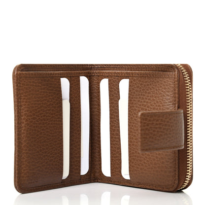 Gucci Monogram Dollar Calfskin Zip Around French Wallet Beige Ebony Tabacco 6 of 9